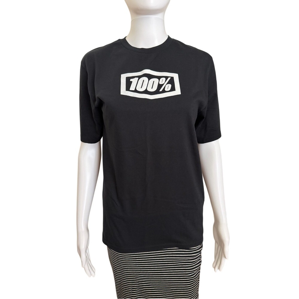 100% Black Crewneck Short Sleeve T-Shirt Youth XL